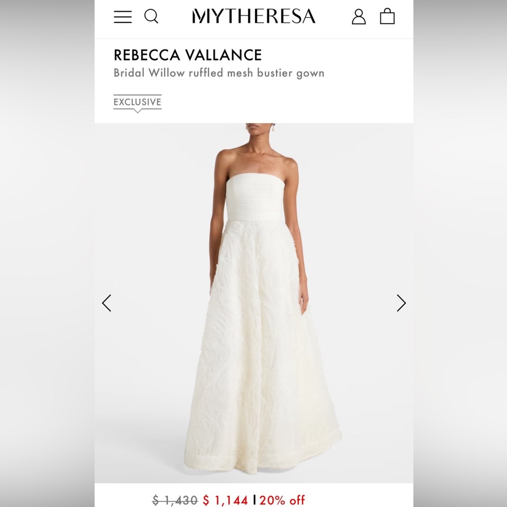 Rebecca Vallance Bridal Willow Ruffled Mesh Bustier Gown in Ivory